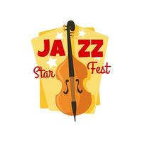 Jazz music festival, live band concert fest icon vector