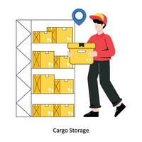 Cargo Storage flat style design vector illustration. stock illustration