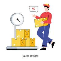 Cargo Weight flat style design vector illustration. stock illustration