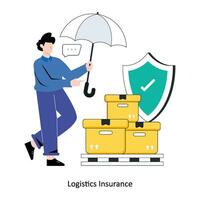 Logistics Insurance flat style design vector illustration. stock illustration