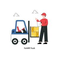 Forklift Truck flat style design vector illustration. stock illustration
