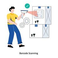 Barcode Scanning flat style design vector illustration. stock illustration