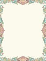 a floral vintage style colorful flower border with a place for text template background vector