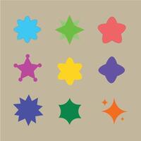 collection of colorful star shapes vector