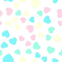 Colorful seamless pattern of yellow, pink and turquoise hearts. Suitable for printing on textile, fabric, wallpapers, postcards, wrappers vector