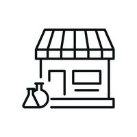 Laboratory Bulbs Isolated Line Icon. Perfect for web sites, apps, UI, internet, shops, stores. Simple image drawn with black thin line vector