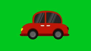 vermelho carro ilustração animação. fofa 2d animação. video