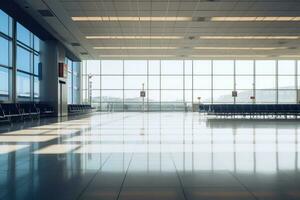 vacío salida salón en aeropuerto, ai generado foto