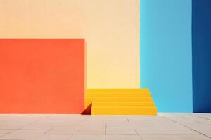 Colorful buildings minimal abstract design, photo