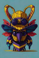 A detailed illustration of a Bee for a t-shirt design, wallpaper and fashion photo