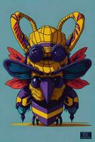 A detailed illustration of a Bee for a t-shirt design, wallpaper and fashion photo