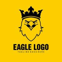the eagle logo wears a crown on a yellow background vector