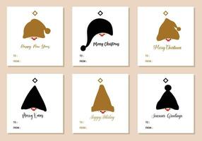 Merry Christmas tags set or decorative Christmas tags. Christmas printable gift tags. vector