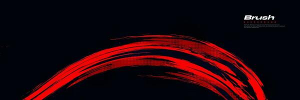 Abstract Red and Black Brush Background with Halftone Effect. Brush Stroke Illustration for Banner, Poster, or Sports Background. Scratch and Texture Elements For Design vector