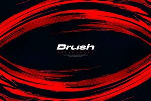 Abstract Red and Black Brush Background with Halftone Effect. Brush Stroke Illustration for Banner, Poster, or Sports Background. Scratch and Texture Elements For Design vector