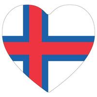 Faroe Islands flag in heart shape. Flag of Faroe Islands flag heart shape vector