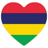 Mauritius flag heart shape. Flag of Mauritius heart shape vector