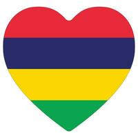 Mauritius flag heart shape. Flag of Mauritius heart shape vector