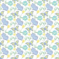 Seamless butterfly pattern. Drawn butterfly background vector