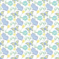 Seamless butterfly pattern. Drawn butterfly background vector