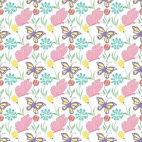 Seamless butterfly pattern. Drawn butterfly background vector