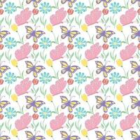 Seamless butterfly pattern. Drawn butterfly background vector