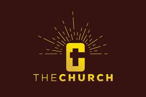 Trendy and Professional letter C church sign Christian and peaceful vector logo design