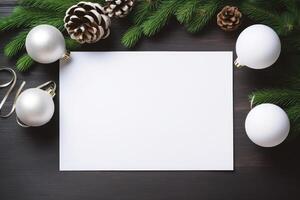 Christmas paper mockup, AI Generated photo