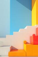 Colorful buildings minimal abstract design, photo