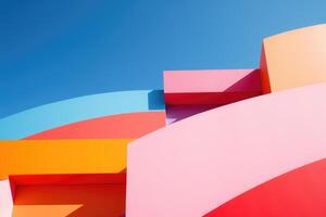 Colorful buildings minimal abstract design, photo