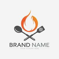 KITCHEN AND CHEF LOGO FOOD ICON RESTO AND CAFE DESIGN VECTOR GRAPHIC ILLUSTRATION