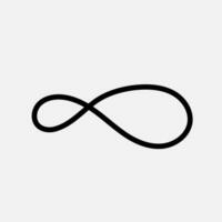 Hand drawn infinity sign. Abstract loop, curve shape. Dynamic line, unlimited concept. Vector illustration