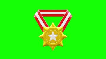 Reward medal animation with green screen background video