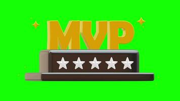 MVP Most Valuable Player trophy animation with green screen background video