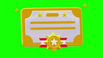 certificado animação com verde tela fundo video