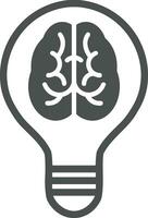 Brain idea symbol icon vector image. Illustration of the creative intelligence think design image. EPS 10