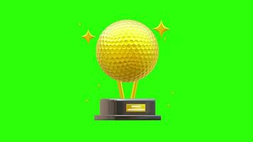 golfe troféu animação com verde tela video
