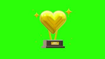 Social media most love trophy animation with green screen video