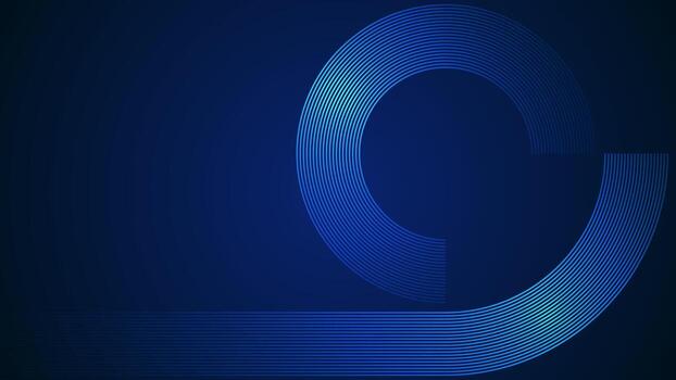 Dark blue simple abstract background with lines in a curved style geometric style as the main element. vector