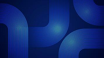 Dark blue simple abstract background with lines in a curved style geometric style as the main element. vector