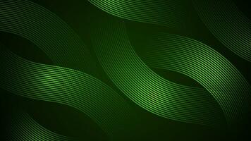 Dark green simple abstract background with wave style lines as the main element. vector