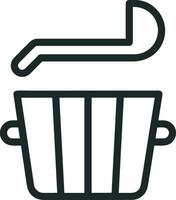 Bucket icon symbol vector image. Illustration of the bucket cleaning equipment washing outline design image. EPS 10