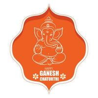 stylish Ganesh Chaturthi celebration greeting with lord Ganesh design vector illustration