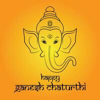 Ganesh Chaturthi greeting vector illustration