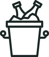 Bucket icon symbol vector image. Illustration of the bucket cleaning equipment washing outline design image. EPS 10