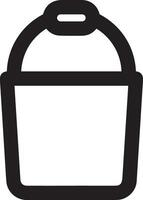 Bucket icon symbol vector image. Illustration of the bucket cleaning equipment washing outline design image. EPS 10