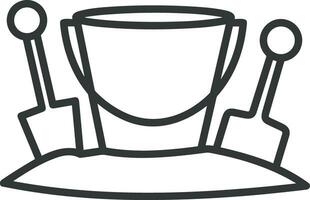 Bucket icon symbol vector image. Illustration of the bucket cleaning equipment washing outline design image. EPS 10