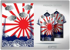 Vector T-shirt background image.sea sun japan pattern design, illustration, textile background for t-shirt