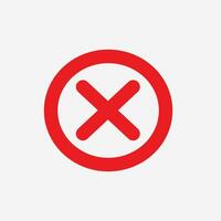 red wrong, delete, cross, no, circle icon vector sign symbol