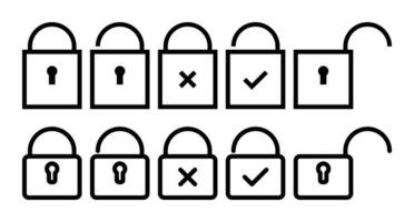 lock, padlock icon set. simple design security concept. vector for apps and web.